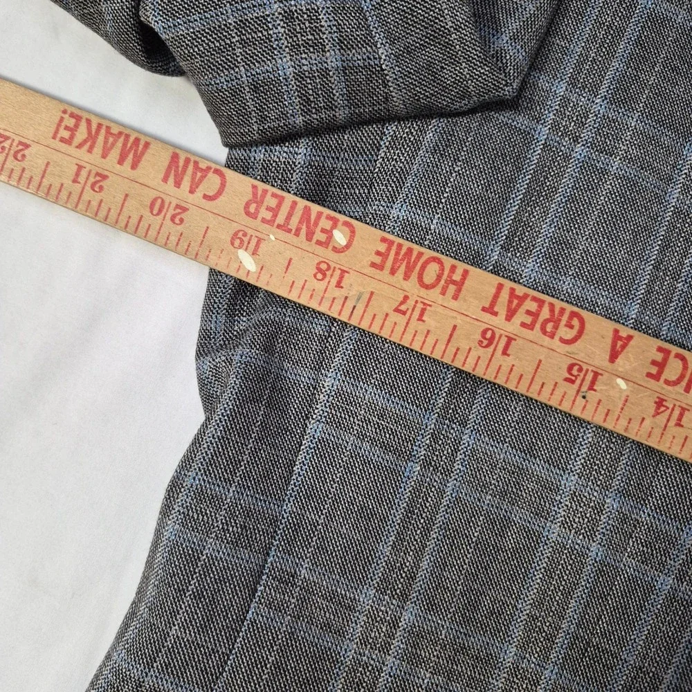 Pronto Uomo Platinum Blazer Mens 38R Gray Plaid Wool Blend Two Button Sport Coat
